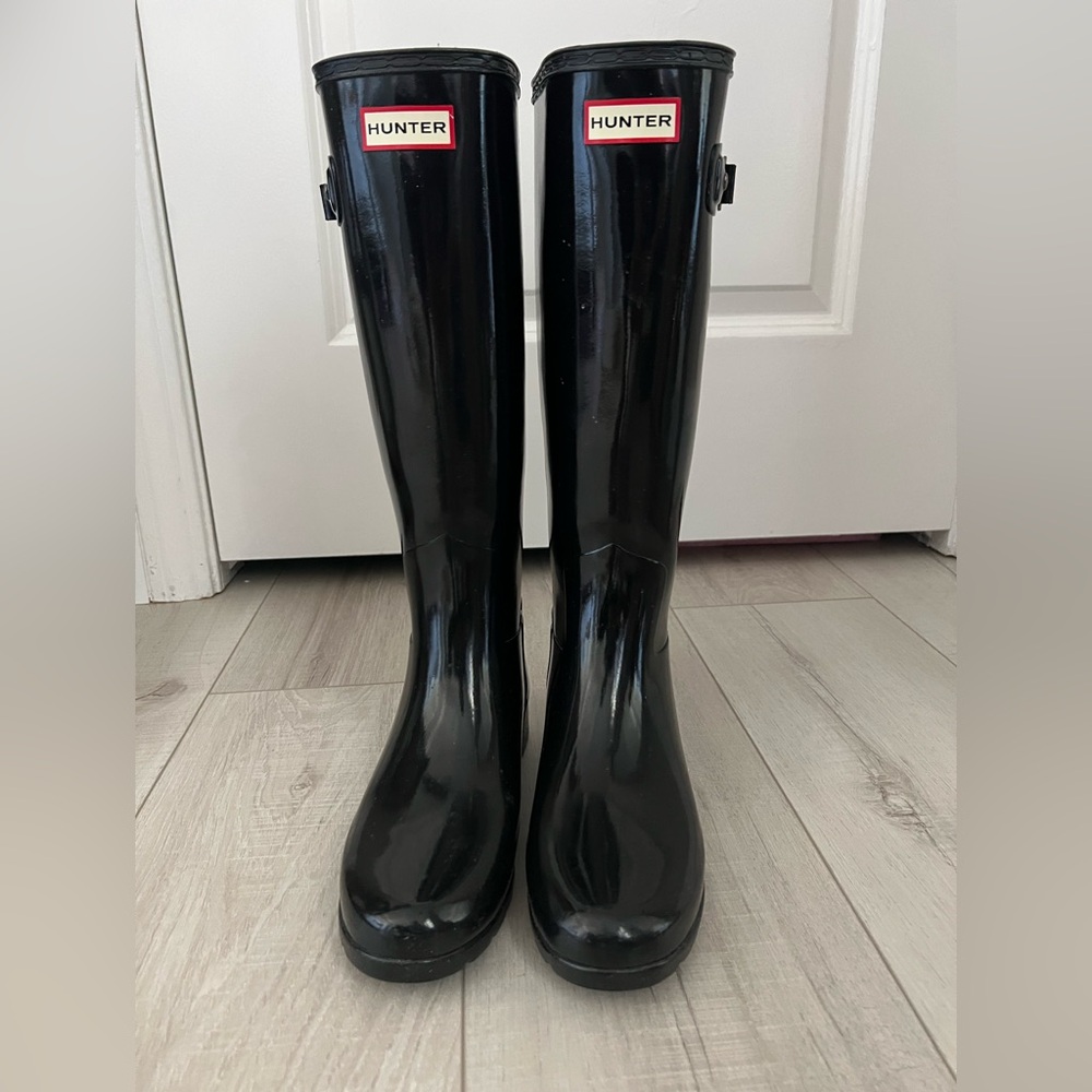 Hunter Black Tall Rain Boots